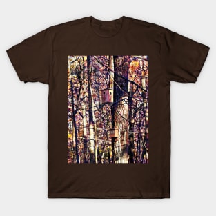 Two Birdhouses in the Autumn Woods T-Shirt